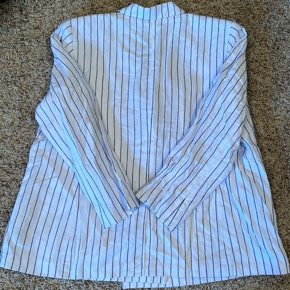 Lauren Ralph Lauren- Women’s Full Lined Linen Pinstripe Blazer - Size 18W - Picture 2 of 7